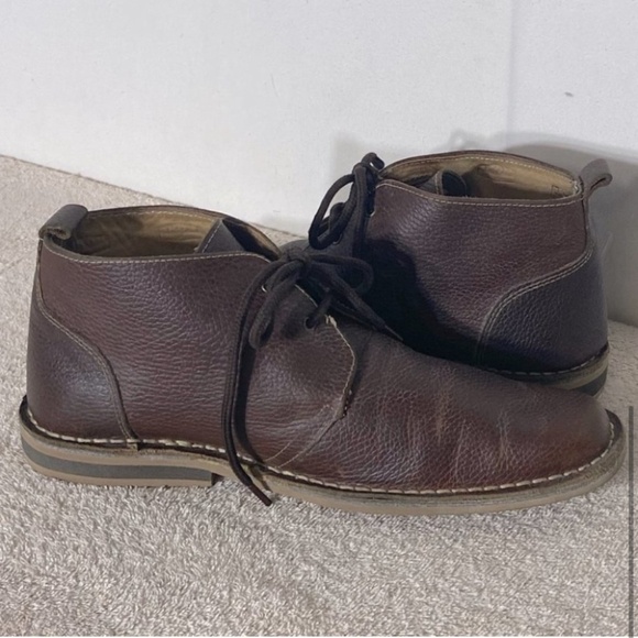 Ikon Brown Pebbled Leather High Top Chukka Style Boots 9 - Picture 6 of 12